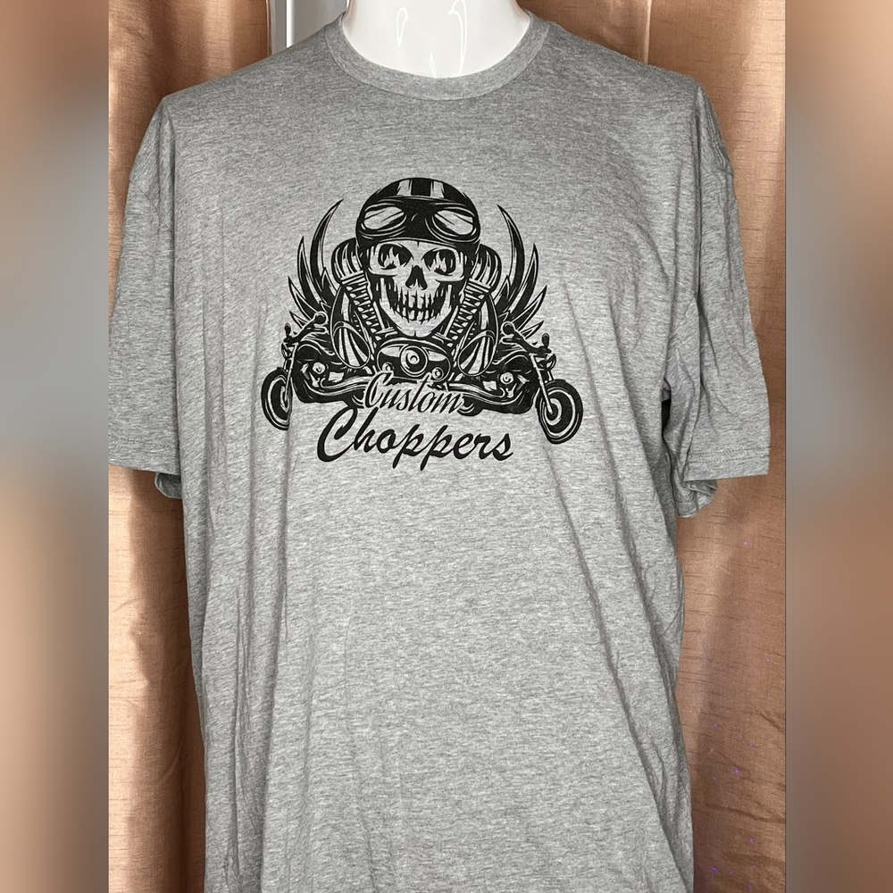 Custom Choppers Men's Short Sleeve Graphic T-shirt - Size: 2X - Color: Gray